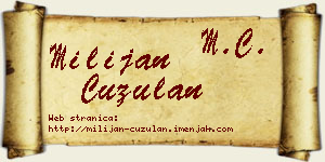 Milijan Ćuzulan vizit kartica